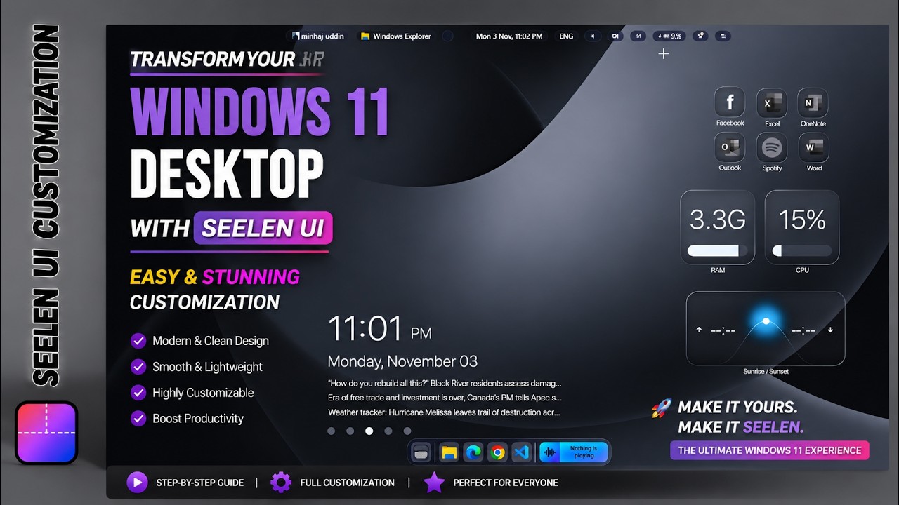 Transform Your Windows 11 Desktop with Seelen UI – Easy & Stunning Customization